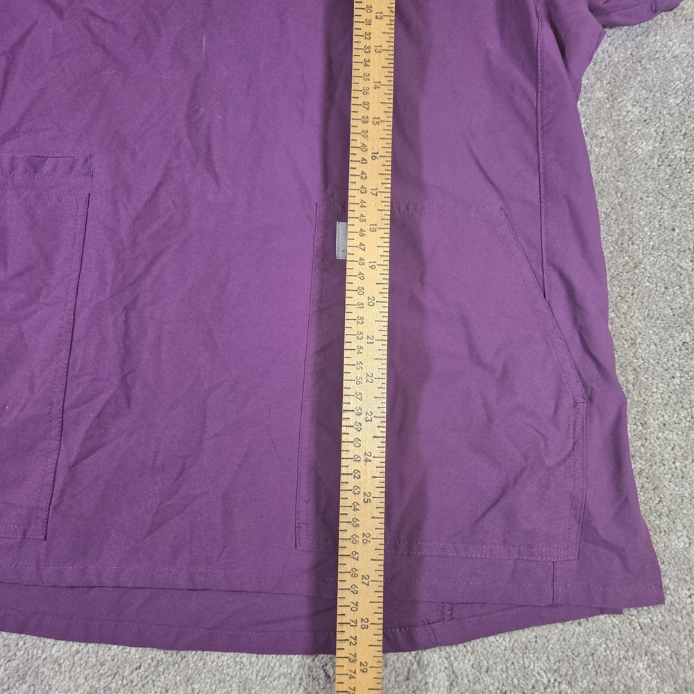 Carhartt Force Purple Scrub Top Size XL Short Sleeve V Neck Pockets - Picture 5 of 7